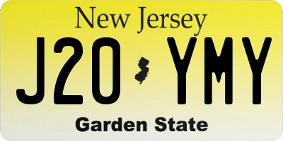 NJ license plate J20YMY