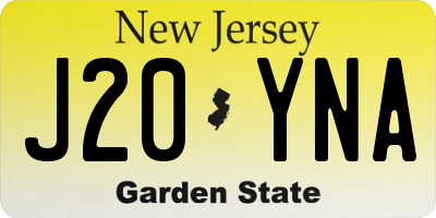 NJ license plate J20YNA