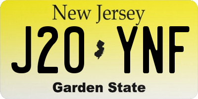 NJ license plate J20YNF