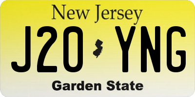 NJ license plate J20YNG