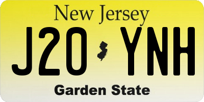 NJ license plate J20YNH
