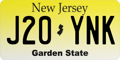 NJ license plate J20YNK