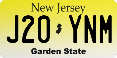 NJ license plate J20YNM