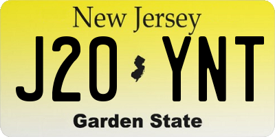 NJ license plate J20YNT