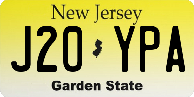 NJ license plate J20YPA