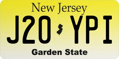 NJ license plate J20YPI