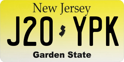 NJ license plate J20YPK