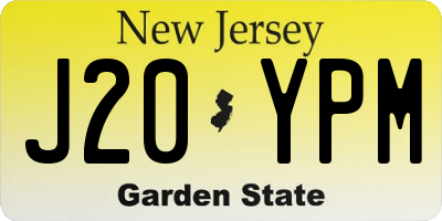 NJ license plate J20YPM