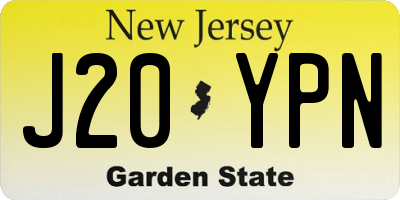 NJ license plate J20YPN