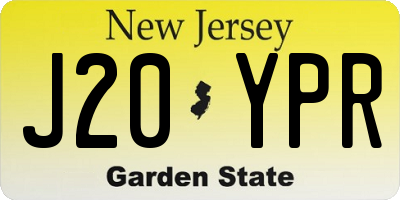 NJ license plate J20YPR