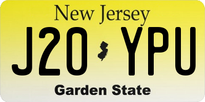NJ license plate J20YPU