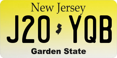 NJ license plate J20YQB