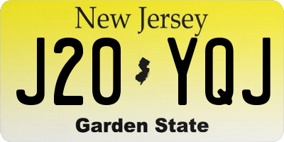 NJ license plate J20YQJ