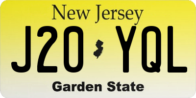 NJ license plate J20YQL
