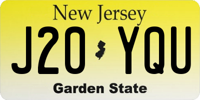 NJ license plate J20YQU