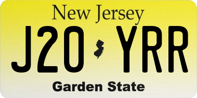 NJ license plate J20YRR