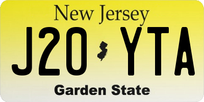 NJ license plate J20YTA