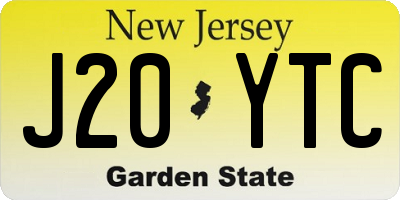 NJ license plate J20YTC