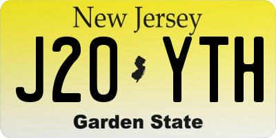 NJ license plate J20YTH