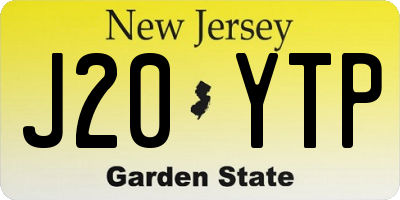 NJ license plate J20YTP