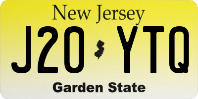 NJ license plate J20YTQ