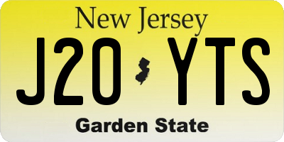 NJ license plate J20YTS
