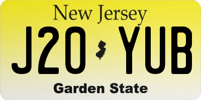 NJ license plate J20YUB