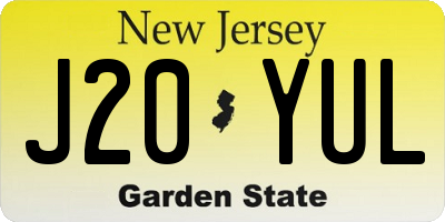 NJ license plate J20YUL