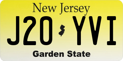 NJ license plate J20YVI