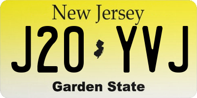 NJ license plate J20YVJ
