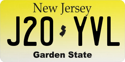 NJ license plate J20YVL