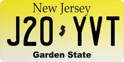 NJ license plate J20YVT