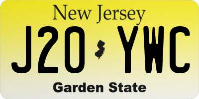 NJ license plate J20YWC