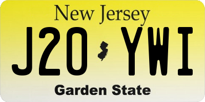 NJ license plate J20YWI