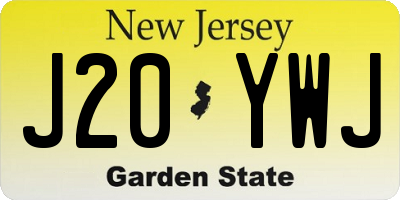 NJ license plate J20YWJ