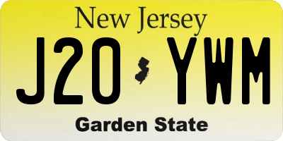 NJ license plate J20YWM