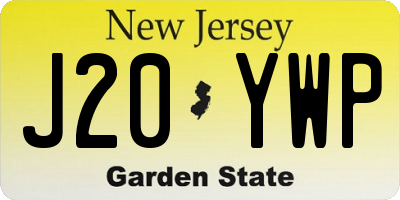 NJ license plate J20YWP