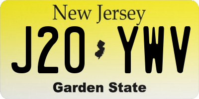 NJ license plate J20YWV