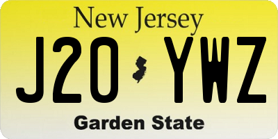 NJ license plate J20YWZ