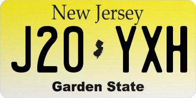 NJ license plate J20YXH