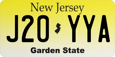NJ license plate J20YYA
