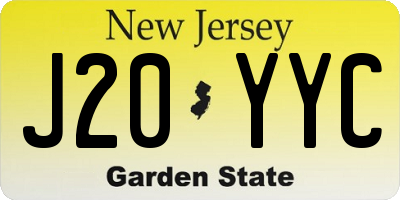 NJ license plate J20YYC