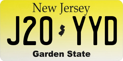 NJ license plate J20YYD