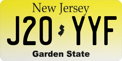NJ license plate J20YYF