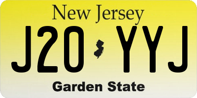 NJ license plate J20YYJ