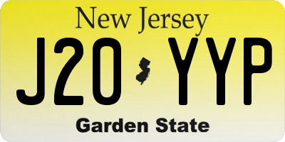 NJ license plate J20YYP