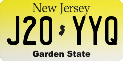 NJ license plate J20YYQ