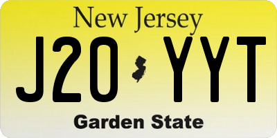 NJ license plate J20YYT
