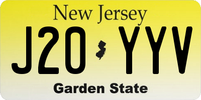 NJ license plate J20YYV