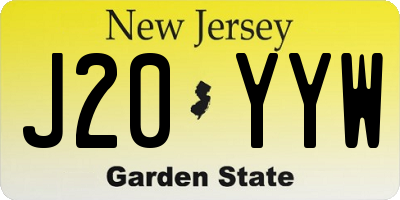 NJ license plate J20YYW